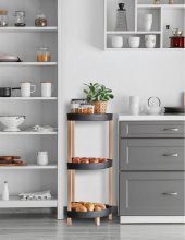 Hometarz Ahşap 3 Katlı Mutfak Banyo Düzenleyici Organizer Rafı - 1