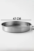 Paslanmaz Çelik Büyük Boy Çiğ Köfte Yoğurma Hazırlama Leğeni Tepsisi 6no 47cm thumbnail 3