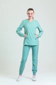 TULİP Kadın Likralı Üniforma Takımı - Mint Yeşili thumbnail 3