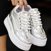 Lulu Gümüş Rugan Bağcıklı Spor Ayakkabı thumbnail 4