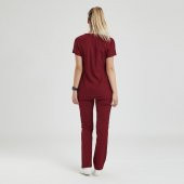 FREESIA Kadın Likralı Üniforma Takımı - Bordo - 3