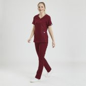 CLOWER Kadın Likralı Üniforma Takımı - Bordo - 1