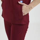 CLOWER Kadın Likralı Üniforma Takımı - Bordo - 3
