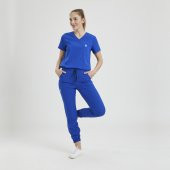 JOGGER Kadın Likralı Üniforma Takımı - Royal Mavi - 1