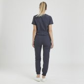 JOGGER Kadın Likralı Üniforma Takımı - Koyu Gri thumbnail 2