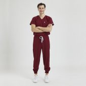 JOGGER Erkek Likralı Üniforma Takımı- Bordo thumbnail 1
