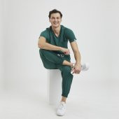 JOGGER Erkek Likralı Üniforma Takımı- Yeşil thumbnail 4