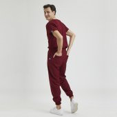 JOGGER Erkek Likralı Üniforma Takımı- Bordo thumbnail 3