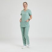 BASIC Kadın Likralı Üniforma Takım- Mint Yeşili - 1