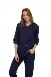 LACİVERT KAPÜŞONLU MEDİKAL TESETTÜR FORMA - 2