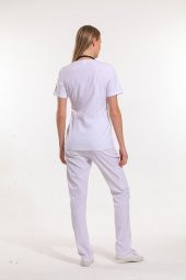 LILAC Kadın Likralı Üniforma Takımı - Beyaz - 3