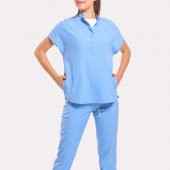 SANEM Kadın Likralı Üniforma Takımı - Buz Mavi thumbnail 2