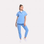 SANEM Kadın Likralı Üniforma Takımı - Buz Mavi thumbnail 3