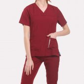 JANET Kadın Likralı Üniforma Takımı - Bordo thumbnail 2