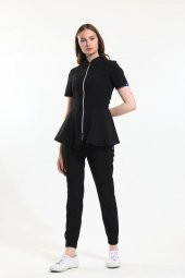 AZELIA Kadın Likralı Üniforma Takımı - Siyah thumbnail 1