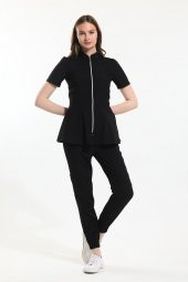AZELIA Kadın Likralı Üniforma Takımı - Siyah thumbnail 2
