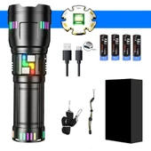 Pro F-3002 Alüminyum TG LED Gece Şeritli Type-C Şarjlı El Feneri - 2
