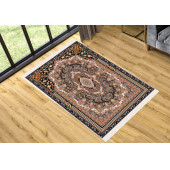 Turkish Muslim Prayer Rug Brown & Cream 80x120cm 2'8''x3'11'' Bamboo Prayer Mat Soft Non-Slip Janamaz Kaaba Praying Mat ( With Tasbeeh Gift ) - 1
