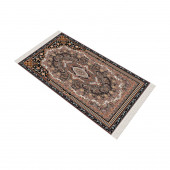 Turkish Muslim Prayer Rug Brown & Cream 80x120cm 2'8''x3'11'' Bamboo Prayer Mat Soft Non-Slip Janamaz Kaaba Praying Mat ( With Tasbeeh Gift ) - 4
