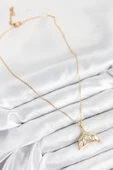 316L Çelik Zirkon Taşlı Balık Kuyruğu Model Gold Renk Kadın Kolye - TJ-BKO10511 thumbnail 2