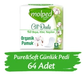 Molped Pure&Soft Günlük Ped 64 Adet thumbnail 1
