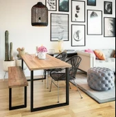 Yemek Masası Ahşap Masa Mutfak Masası Masif Doğal Masa thumbnail 2