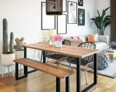 Yemek Masası Ahşap Masa Mutfak Masası Masif Doğal Masa thumbnail 3