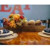 Ahşap Vazo Yemek Masası Mutfak Masası Ahşap Vazo Çiçeklik Biblo - 1