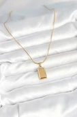 316L Çelik Gold Renk Külçe Altın Model Kolye - TJ-BKO10604 thumbnail 2
