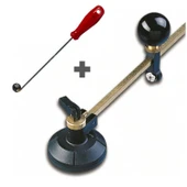 Menfez Açma Seti - Cam Kesme Pergeli 40 Cm + Küre Cam Tokmağı - 1