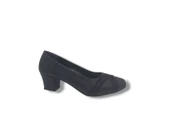 Zerhan 1002 Kadın Siyah Pırıltılı Taşlı Alçak Topuklu Ayakkabı thumbnail 4