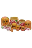 Ahşap Matruşka Bebek Altılı Set Turuncu - 10
