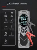 8000mAh Dijital Ekranlı Araba Akü Takviye'li Kompresör Araç Lastik Şişirme Hava Pompası - 150PSI - 3