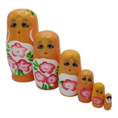 Ahşap Matruşka Bebek Altılı Set Turuncu - 2