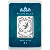 Kasım Ayı Doğumlarına Özel Akrep Burcu Sembolü Hediyeye Özel 5 Gram 999 Ayar Gümüş Külçesi-594 - 1