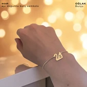 14 Ayar Altın Plakalı Doğum Ayına Özel Altın Renkli Zincirli Kuğu Kuşu Motifli Hediye Bileklik-599 thumbnail 2