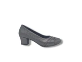 Zerhan 1002 Kadın Platin Pırıltılı Taşlı Alçak Topuklu Ayakkabı thumbnail 1