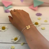 14 Ayar Altın Plakalı Sembole Özel Kuğu Kuşu Motifli Altın Renkli Zincirli Beyaz Taş Desenli Hediye Bileklik-601 thumbnail 2