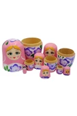 Ahşap Matruşka Bebek Altılı Set Açık Pembe No.2 - 9