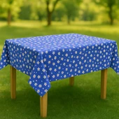 Masa Örtüsü & Piknik Örtsü -Raşel Kumaş 120 cm X 160 cm -Papatya Desenli - 1