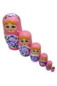 Ahşap Matruşka Bebek Altılı Set Açık Pembe No.2 - 10
