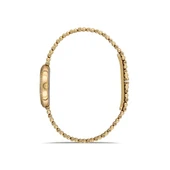 Hislon QL185G-09SG Taşlı Tasarım Oval Kadran Çelik Kordon Çelik Kasa 3 ATM Suya Dayanıklı Altın Renk Kadın Kol Saati thumbnail 2