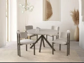 Nova T Yuvarlak Açılır Mutfak Masa Sandalye Takımı 70x120cm thumbnail 1