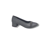 Zerhan 730 Kadın Platin Pırıltılı Taşlı Alçak Topuklu Ayakkabı thumbnail 1