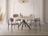 Nova Polo Yuvarlak Açılır Mutfak Masa Sandalye Takımı 70x120cm thumbnail 1