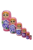 Ahşap Matruşka Bebek Altılı Set Açık Pembe No.2 - 7