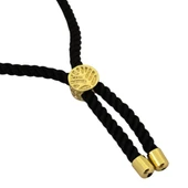 14 Ayar Altın Plakalı İsme Özel Sevgi Kuşu Figürlü Siyah İpek Örgülü Hediye Bileklik-610 thumbnail 2