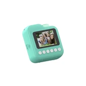 Dijital Video Kayıt Fotoğraf Çocuk Kamerası Anlık Termal Resim Kağıt Baskılı Mavi thumbnail 9