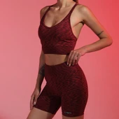 Tayt Crop Takım-Kırmızı - 1