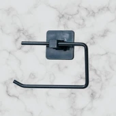 Buffer® Kendiliğinden Yapışkanlı Siyah Paslanmaz Metal Kapaksız Tuvalet Kağıtlığı Aparatı - 2